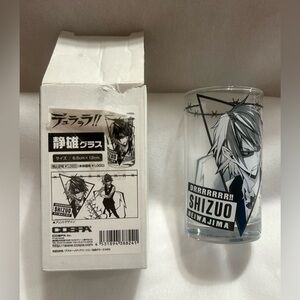NIB Durarara!! Shizou Heiwajima Glass Tumbler Collectible. Anime